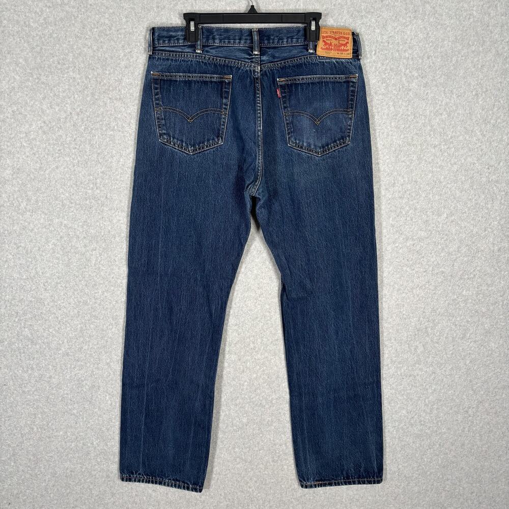 Levis 505 Jeans Mens 38x34 Straight Leg Medium Classic Wallet Faded 100% Cotton